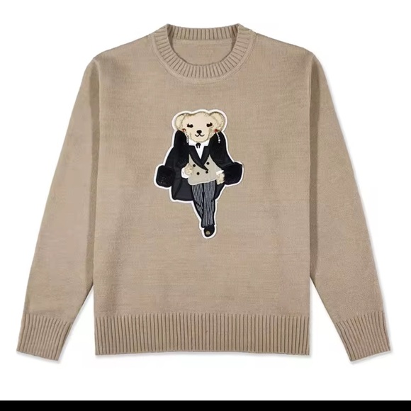 Beige Sweater with Bear Design - Picture 2 of 10
